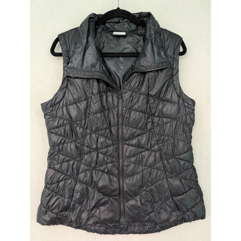 Columbia Women's L Black Quilted Puffer Vest Full Zip Lightweight WL1064 0492